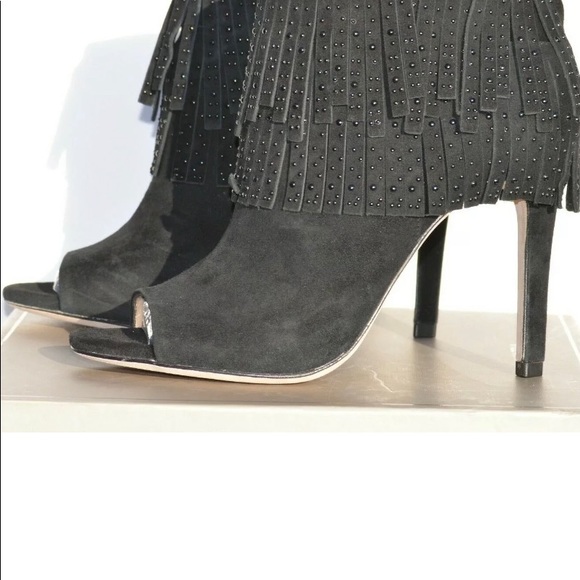 NIB Bcbg Kidsuede Fringe Ankle Bootie 10M Orig$350 - Picture 8 of 12